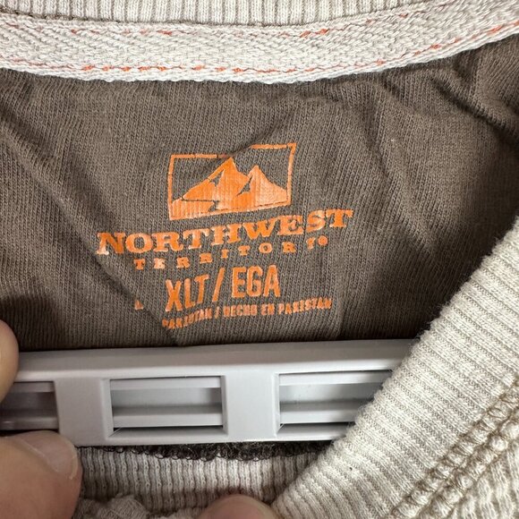 Northwest Men's T Shirt XLT, Beige, Thermal Waffle Knit, Long Sleeve Crewneck - Picture 4 of 9
